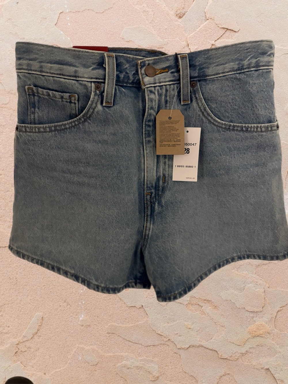 Levi's Light Blue High Waisted Mom Denim Shorts